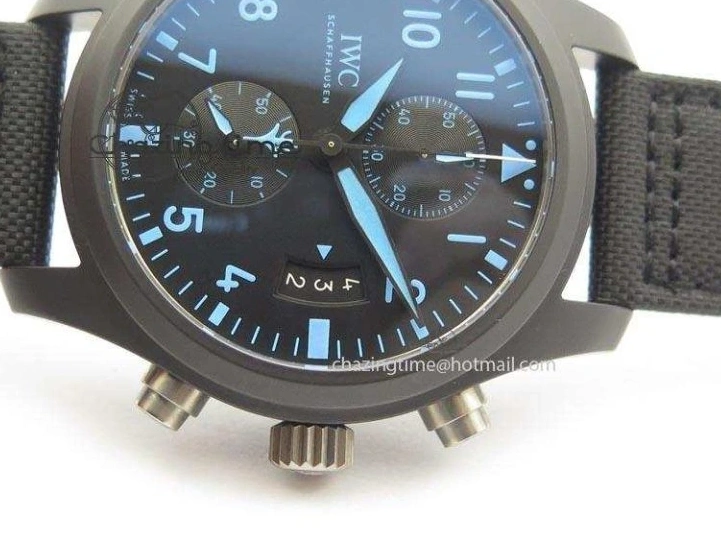 MIROTIME 0505 Pilot Chrono IW388003 Real Ceramic V6F 1:1 Best Edition On Black Nylon Strap A StreetReady 7284